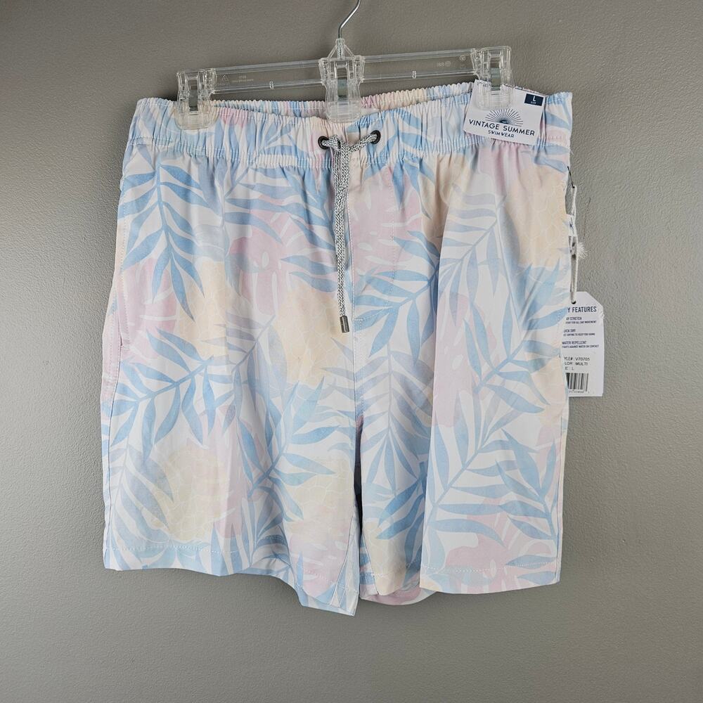 Vintage Summer  Swimwear Tropical Mens Swim Trunks Size Large